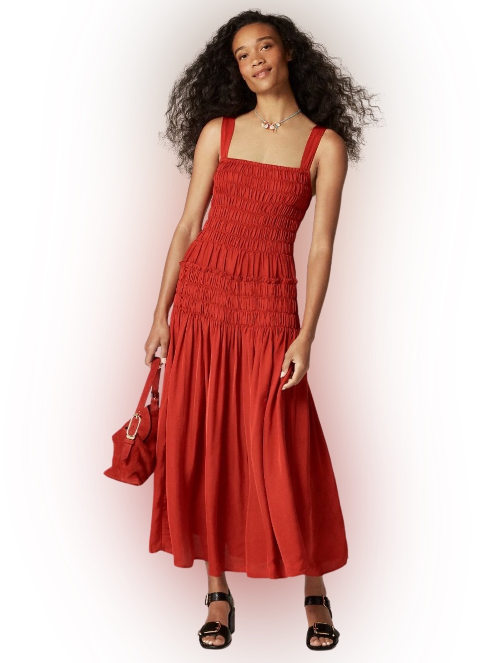 J.Crew Smocked midi dress